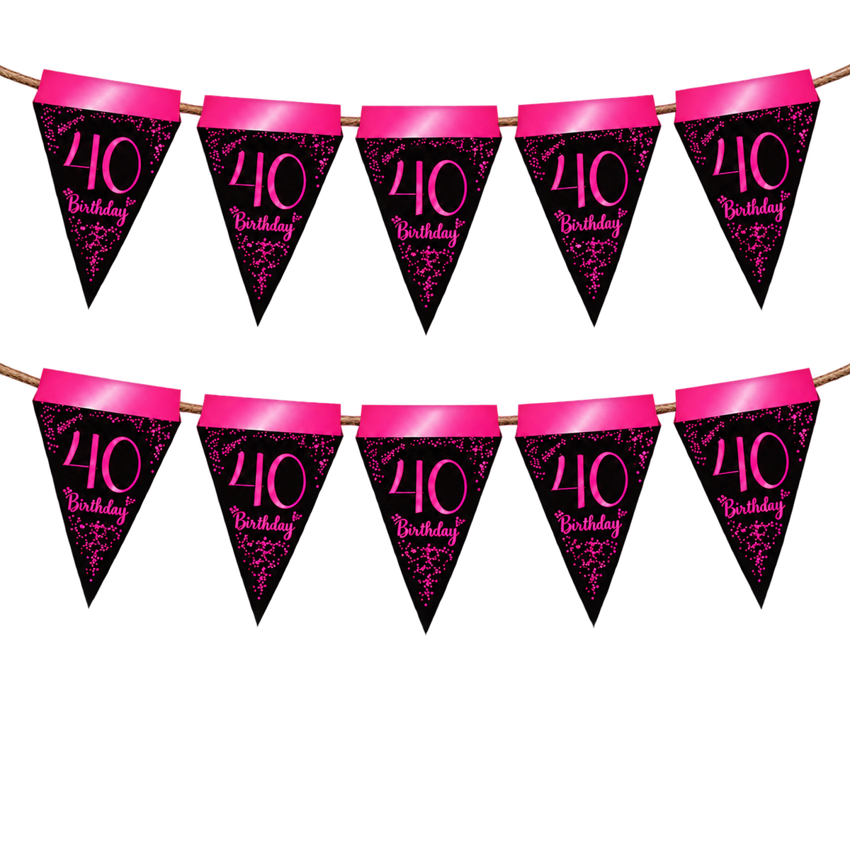Elegante gagliardetto rosa per il 40° anniversario